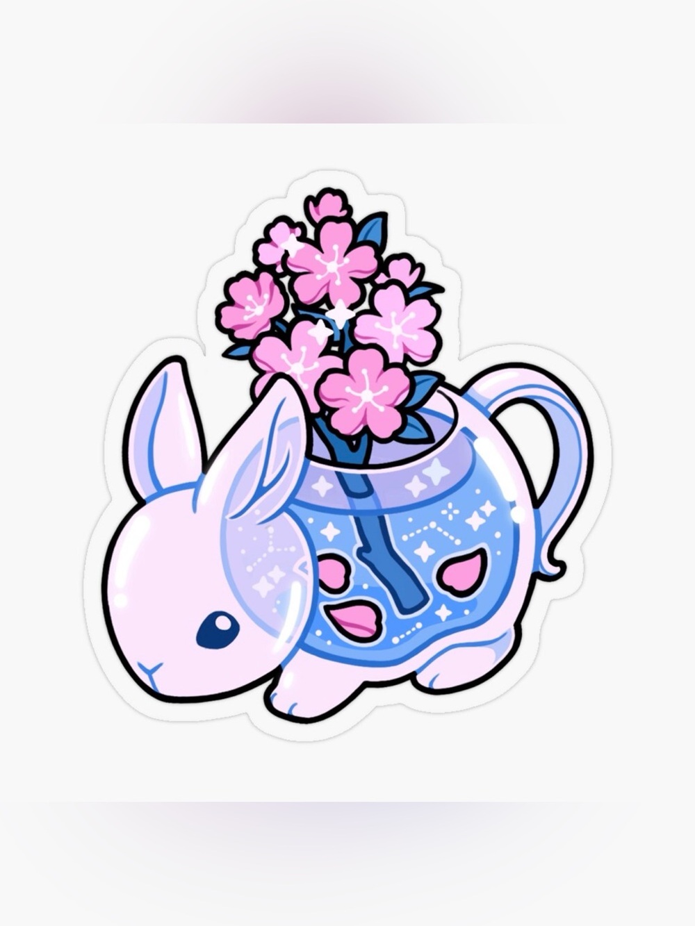 Sakura Bunny Tea Pot Sticker